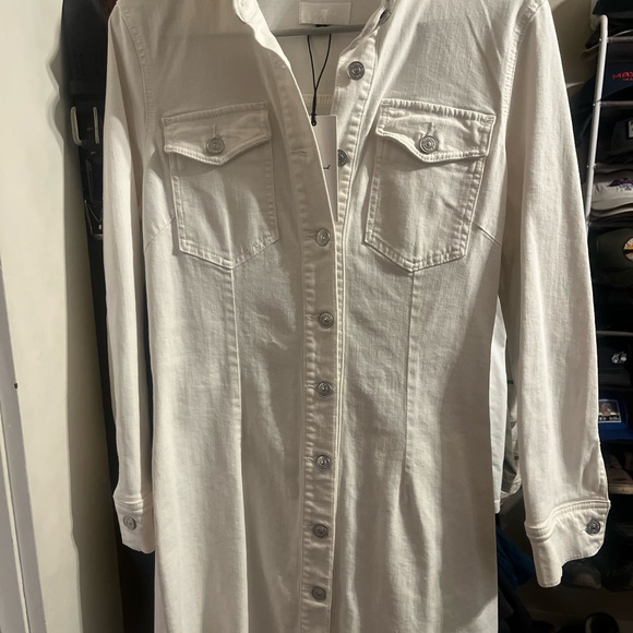 7 For All Mankind White Button-Up Dress - Picture 1 of 1
